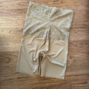 NEW LOVE YOUR ASSETS SPANX LACE TOP HIGH WAIST CONTROL TOP SHAPER SHORTS NUDE 1X